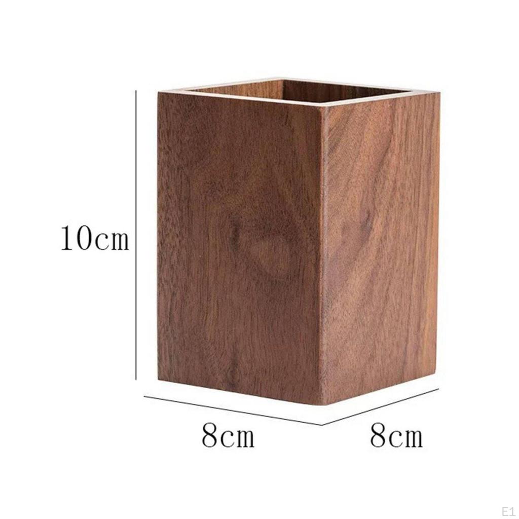 Wooden Pen Holder Multifunctional Walnut Writing Utensil Pot Minimalist Patterned