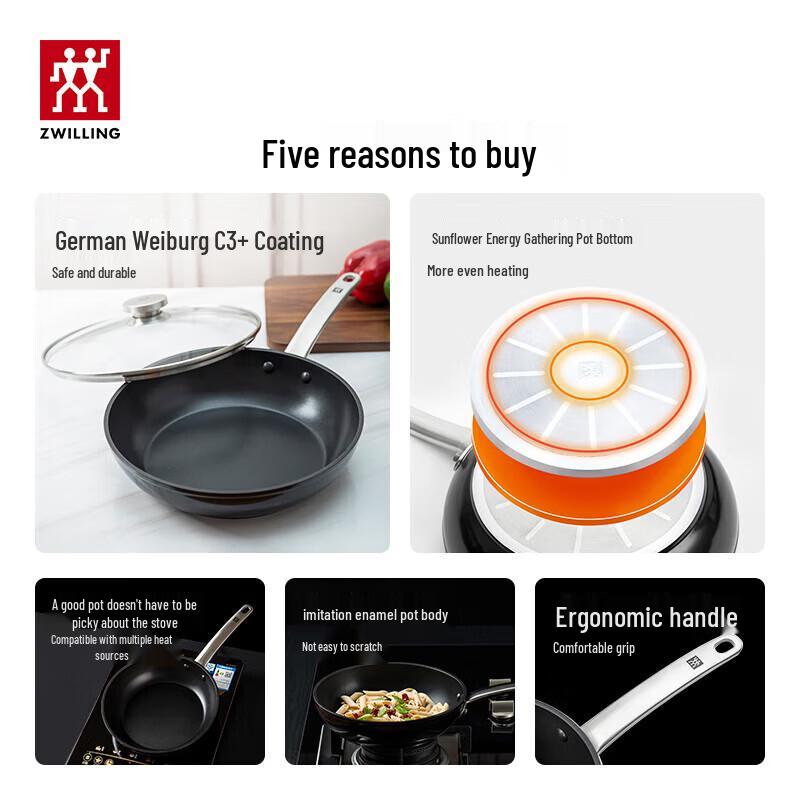 ZWILLING Non-Stick Frying Pan with Lid - 24cm