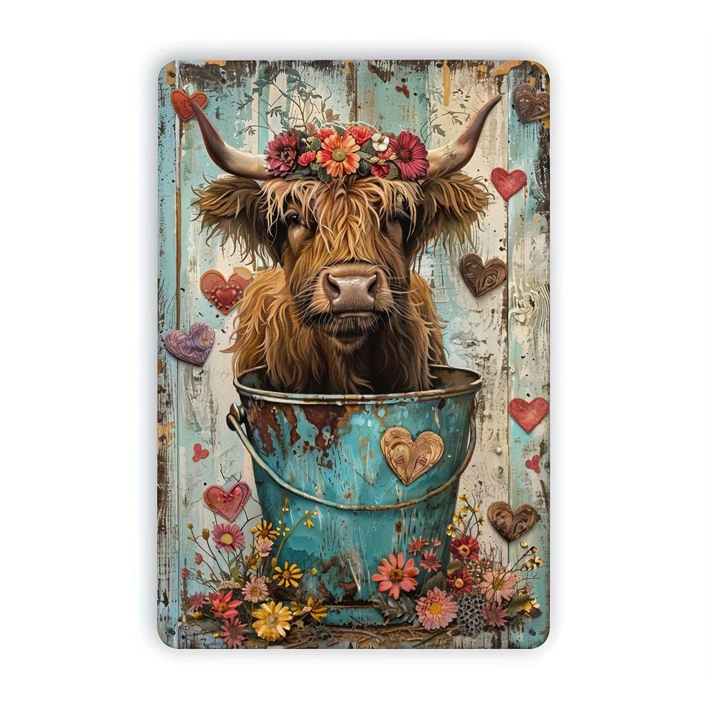 Vintage Bird Cactus Flamingo Metal Tin Sign Wall Art for Home, Bar, Garage & Garden Decor | Easy-Hang Vintage Animal Design