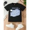 European Size Girls Round Neck Short Sleeved T Shirt with Unique English Print Best Friend