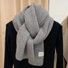 New Red Arctic Fleece Knitted Scarf Men's and Women's Winter Christmas Student Couple Thickened Wool Scarf Korean