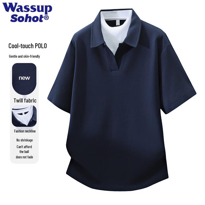 Wassup Sohot Men s Summer Cool Breathable Loose Polo T-Shirt 4XL