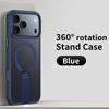 KEYSION 360 Hidden Metal Stand Magnetic Case for Magsafe for iPhone 17 Pro Max Air Transparent Matte Shockproof Phone Back Cover