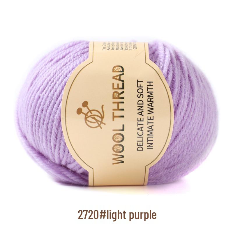 Medium-Thick Cashmere Wool Yarn for Hand-Knitted Baby and Child Scarves and Sweaters, with Knitting Needles.