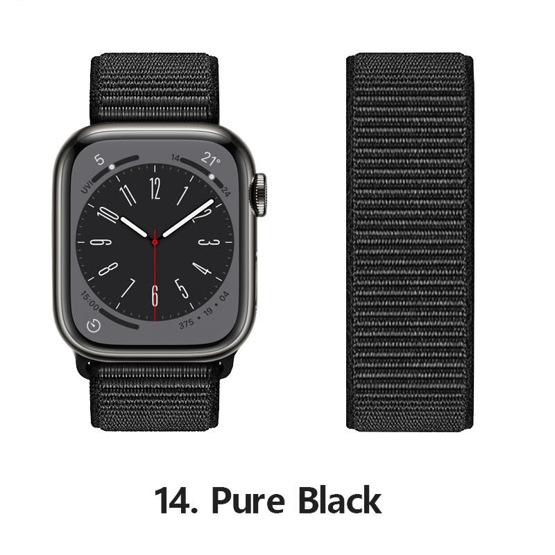 Nylon Strap For Apple Watch 10 Bands 46mm 44mm 40mm 45mm 41mm 49mm 42mm 38mm Bracelet Correa iwatch Series 8 se 7 6 3 9 11 40 mm