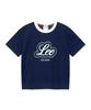 LEE Women'S Waffle Short Sleeve Sweatshirt Navy