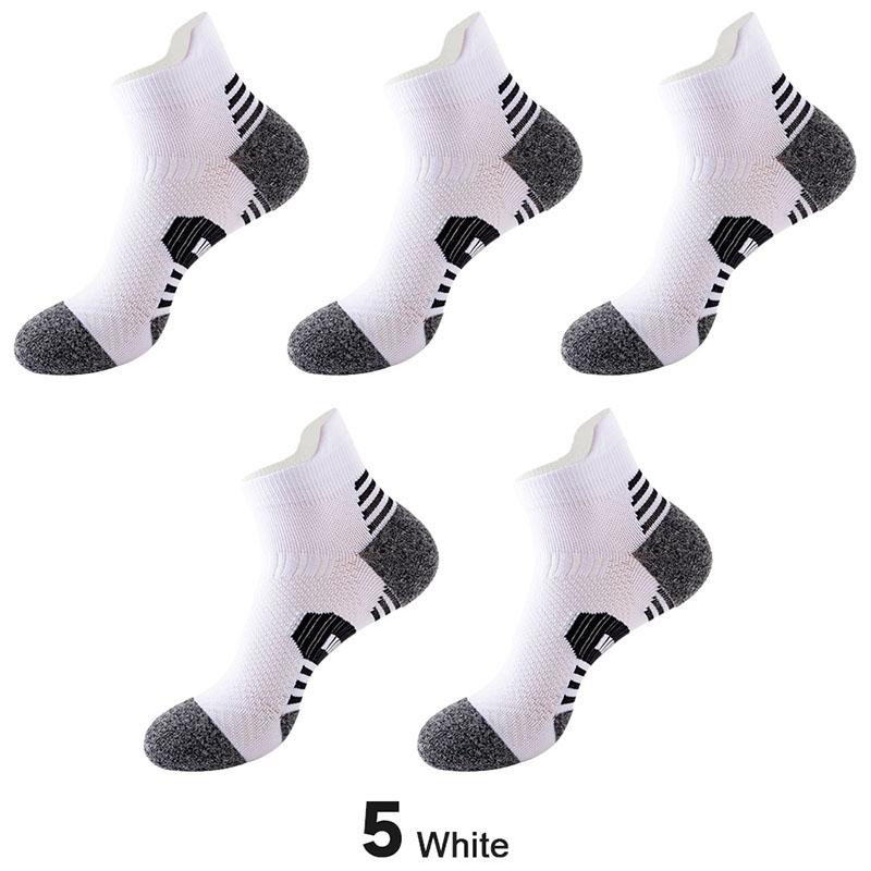 

5Set of Twos Performance Fitness Marathon Jogging Ankle Sock for Unisex Athletic Fitness Thickened Cushioned Short Low Cut Boat So Practical Use EU 38-44 US 6-12 белый