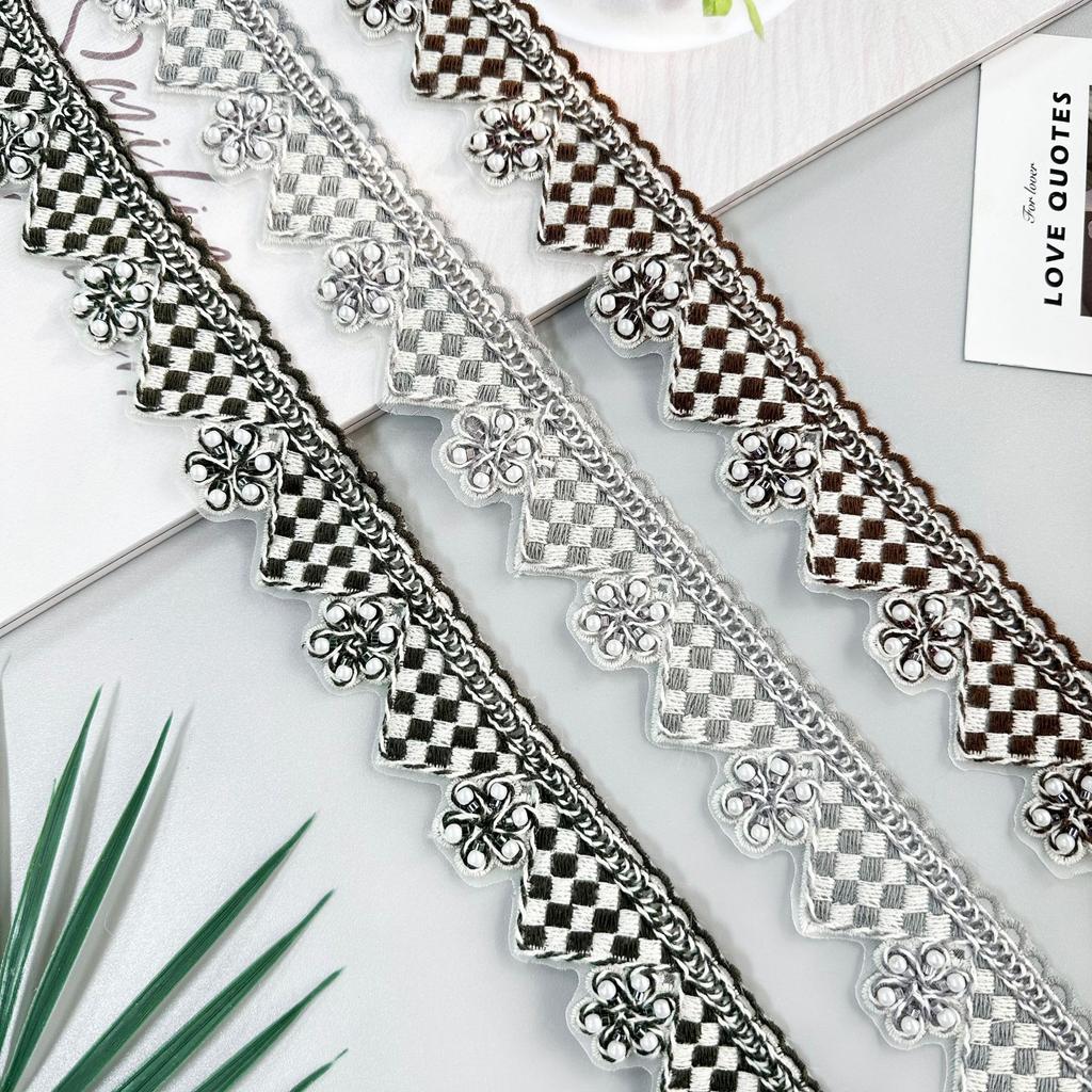 3.5Cm Wave Line Bead Embroidery Flower Decoration Barcode Clothing Window Accessories Home Luggage Accessories Lace Accessories