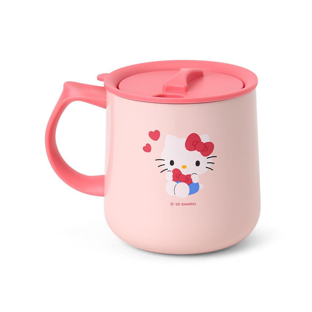 Sanrio Hello Kitty Stainless Steel Mug with Stainless Steel Copper with Acrylic Resin Lid and Gasket and Silicone Insulates Hot and Cold Product