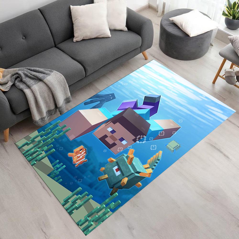 Minecraft Floor Mat Suitable for Dormitory Foyer Playrooms Dining Room Antislip Carpet Office home decor Luxury Gift for Birthday, Christmas, Wedding