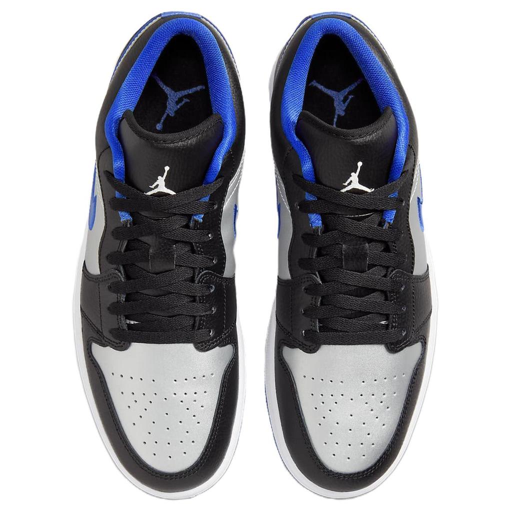 Air Jordan 1 Low Black Game Royal Men Sneakers White Metallic-Platinum 553558-007