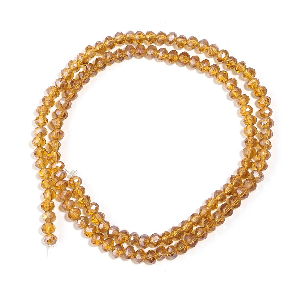 3/4/6/8/10mm Faceted Crystal Beads Gold Brown AB Glass Loose Beads For DIY Jewelry Making Handmade Bracelet Necklace Accessories