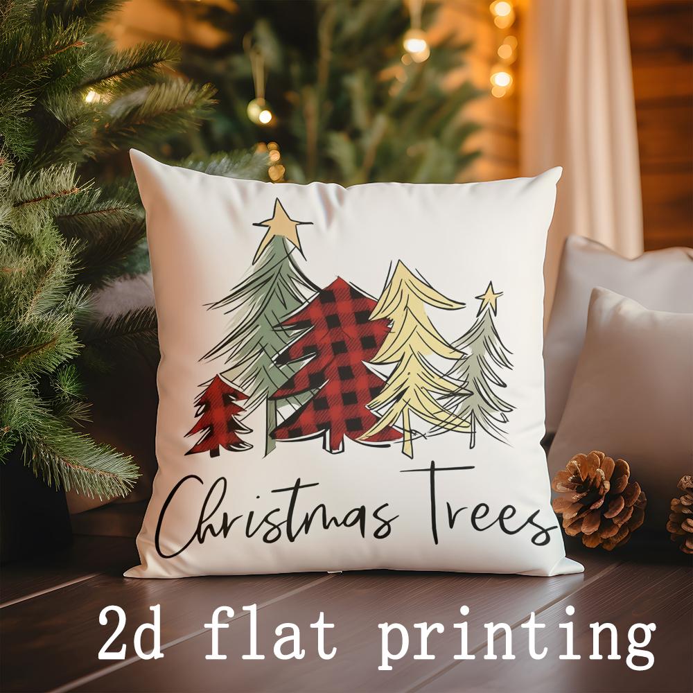

Home Decor Christmas-themed Cushion Covers with Cute Designs Pattern Cushion Cover Suitable for Sofa Bedroom Car Pillow Cover 16x16Inch
