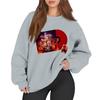 Women's Fashion Long Sleeve Print Round Neck Loose Pullover Sweater Top