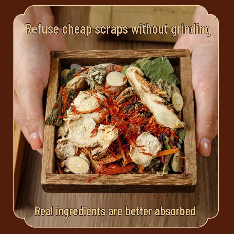 24-Flavor Ginger & Saffron Foot Soak with Sichuan Pepper and Mugwort - Herbal Health Bath Bag