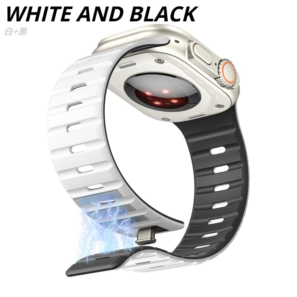 Silicone Strap for Apple Watch Ultra 3/2/1 49mm 11 10 46mm 42mm Magnetic Bracelet Band IWatch 9 8 7 6 5 4 SE 45mm 41mm 44mm 40mm