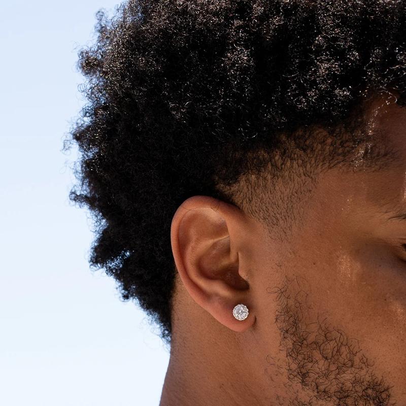 AA Cubic Zircon Stud Earrings for Women/Men Exquisite Couple Earrings Fancy Anniversary Gift Silver Color Trendy Jewelry