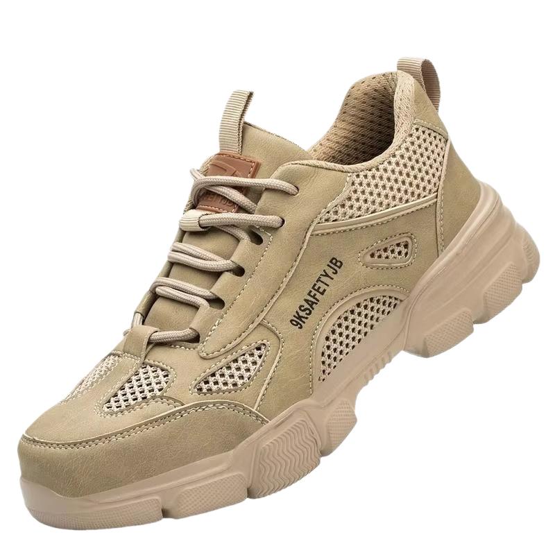 Summer Safety Shoes Men's Work Boots Steel Toe Cap Puncture-Proof Indestructible Security Work Shoes Light Sneakers