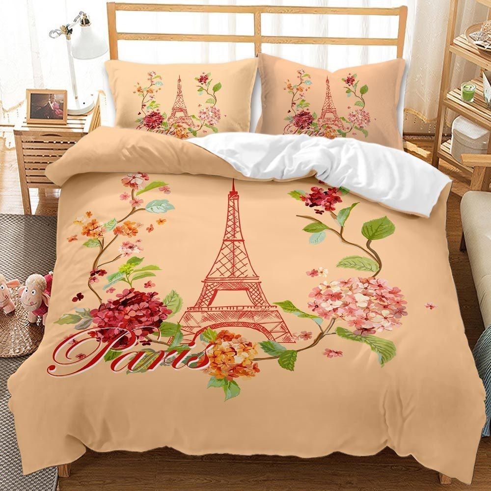 3D Flower Rose Countryside Style Down Duvet Cover Pillowcase Couple Bedding Set Kid Teen Girl Home Decoration Gift
