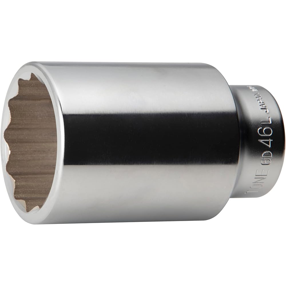 TONE Deep Socket 12 Point 19mm Drive Size 46mm Width 6D-46L Generic Tool