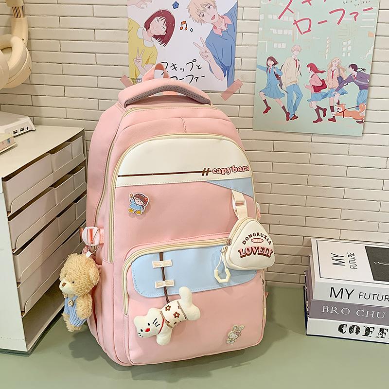 Spring New Men's and Women's Junior High School High School Large-capacity Backpack Trend To Reduce The Burden of College Students Backpack Backpack