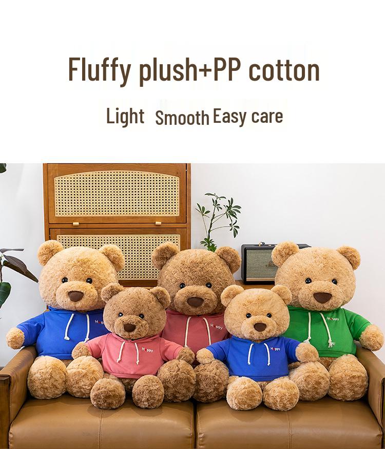 Huggable Teddy Bear Sweatshirt Plush Toy - Cute Stuffed Animal Doll for Kids