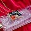 Red And Black Double Wearing Four-Leaf Flower Necklace Female Style Design Double Wearing Open And Closed Full Diamond Heart Shape