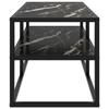 VidaXL Meuble TV noir avec verre marbre noir 100x40x40 cm