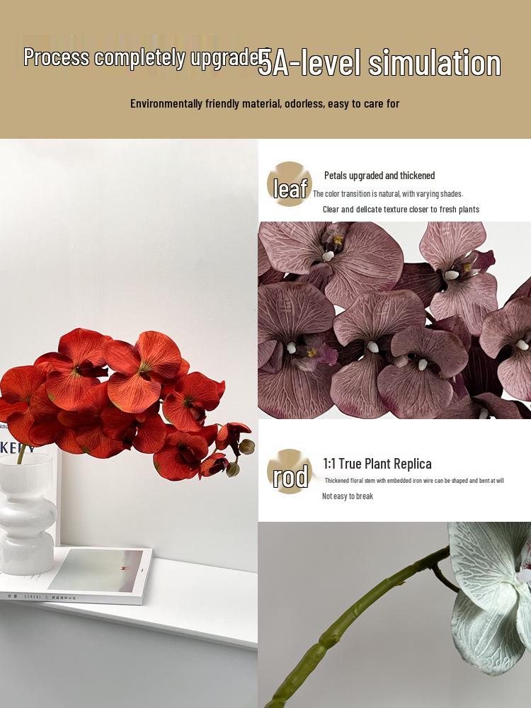 White Phalaenopsis Artificial Floral Arrangement - Realistic High-End Decorative Accent