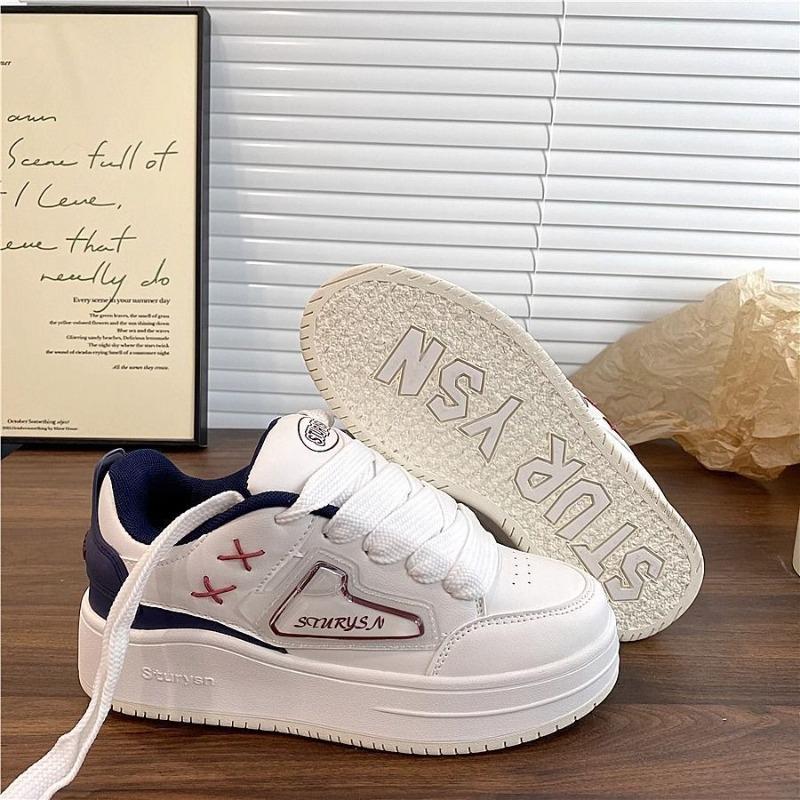 Thick-soled heightening original niche bread shoes autumn and winter new little white shoes versatile board shoes women