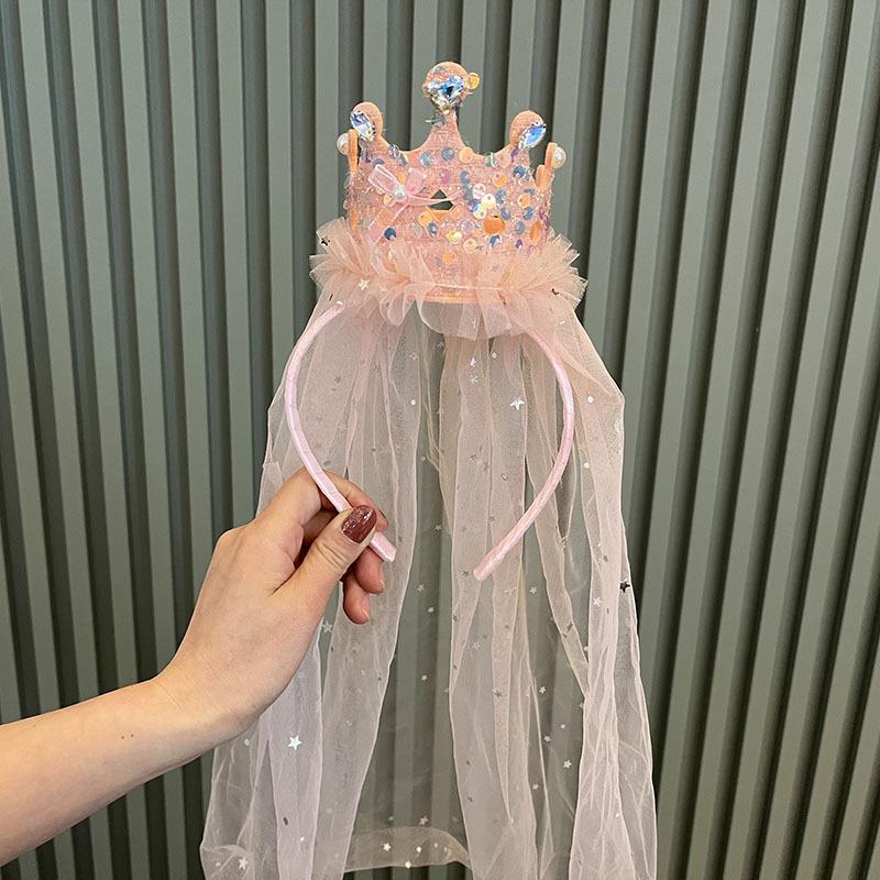 Adorable Sequin Crown Headband and Bow Hairpin for Little Princesses