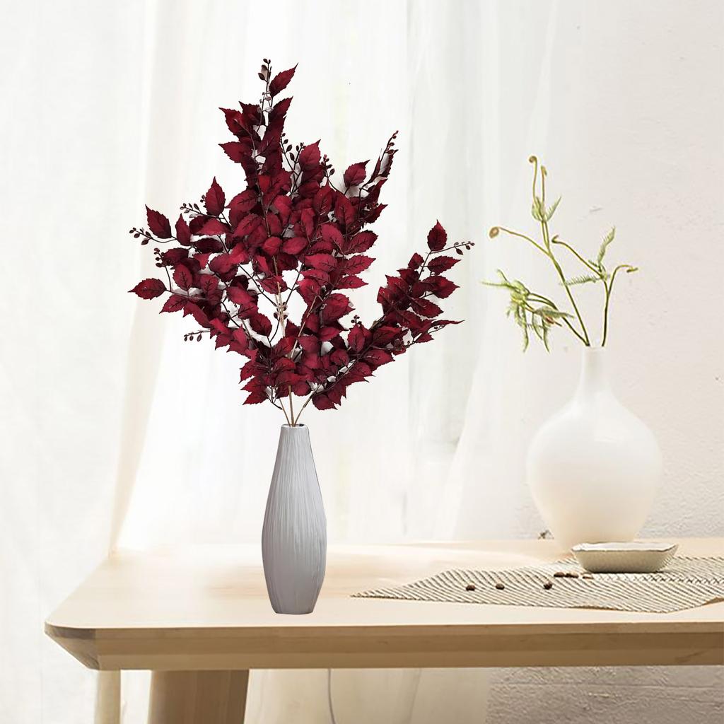 Artificial Ficus Leaves Branch 39.4 Inch Faux Ficus Tree Leaves Branch Plant Stem for Home Wedding Vase Filler