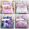 [Cute Unicorn Princess Set] 3Pcs Set Of Duvet Covers, Cute Unicorn Princess Duvet Cover Set For Girls