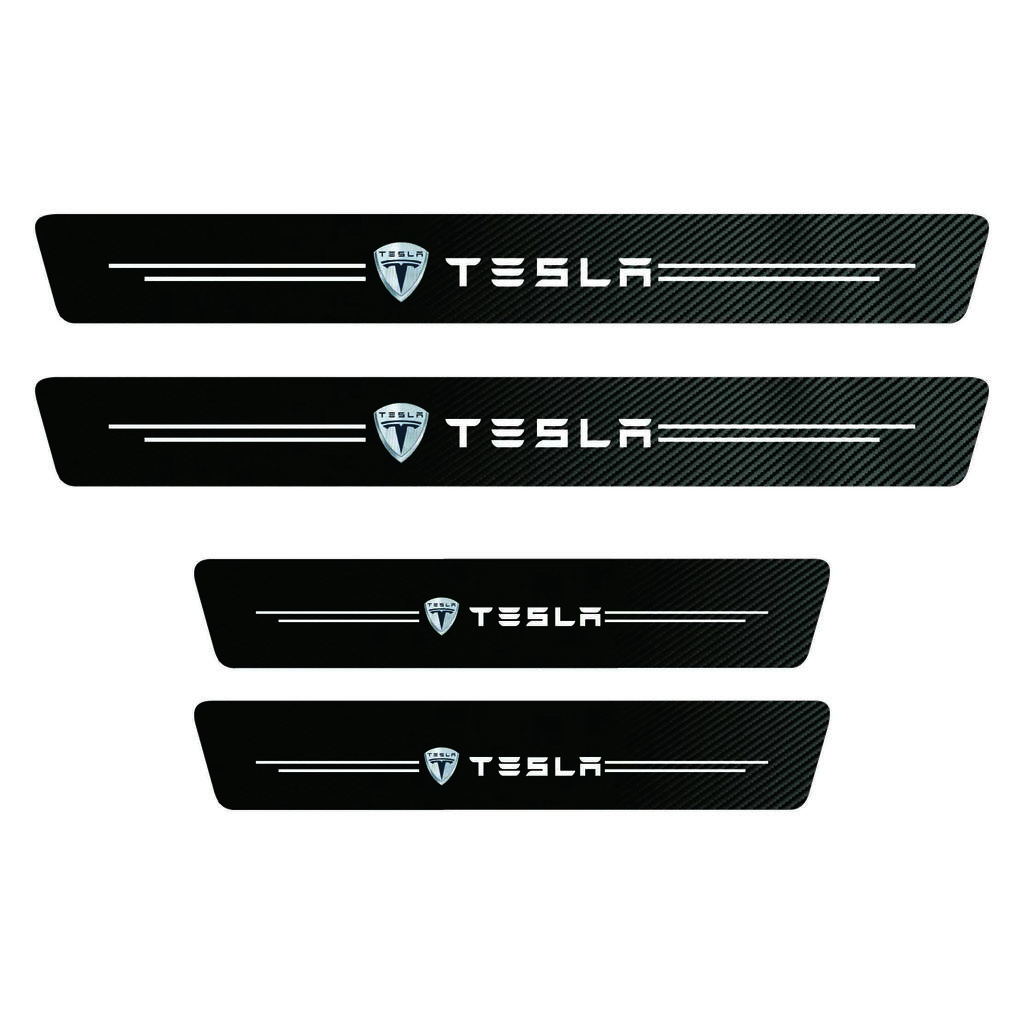 Kohlefaser Auto Türschwelle Schutzaufkleber für Tesla Model 3 Y S X Cybertruck Juguete Roadster Coil Bonina SpaceX