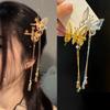 Moving Butterfly Tassel Hairpin Girl Retro Sweet Fairy Hairclips Side Clip Hair Tie Korean  Hair Accessories