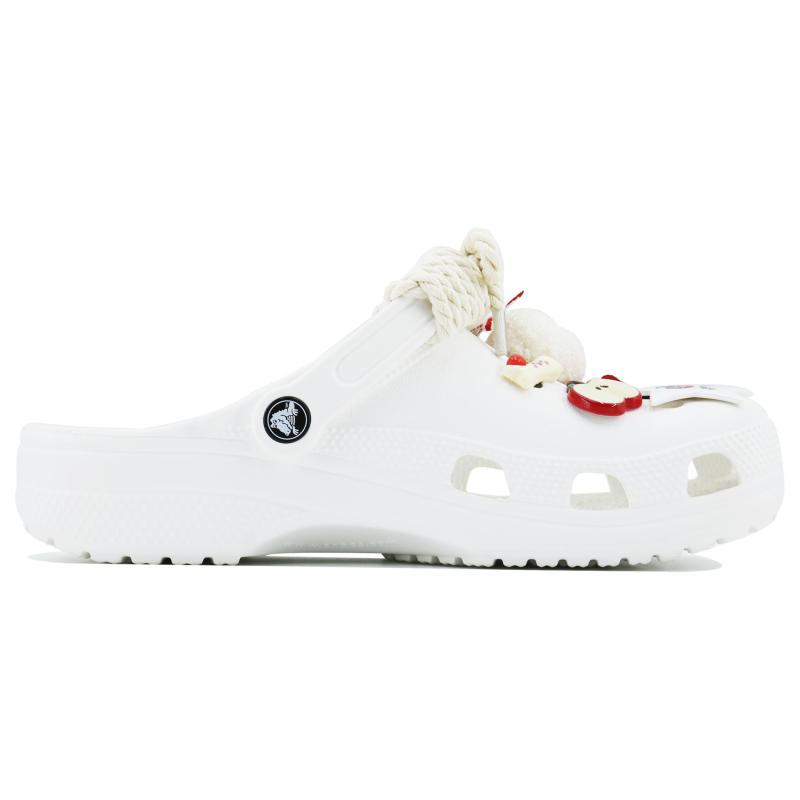 Crocs Classic clog SDS Cheese Tart Bow Sweet Girl Cute Cartoon Home Casual Beach Hole Shoes Unisex White