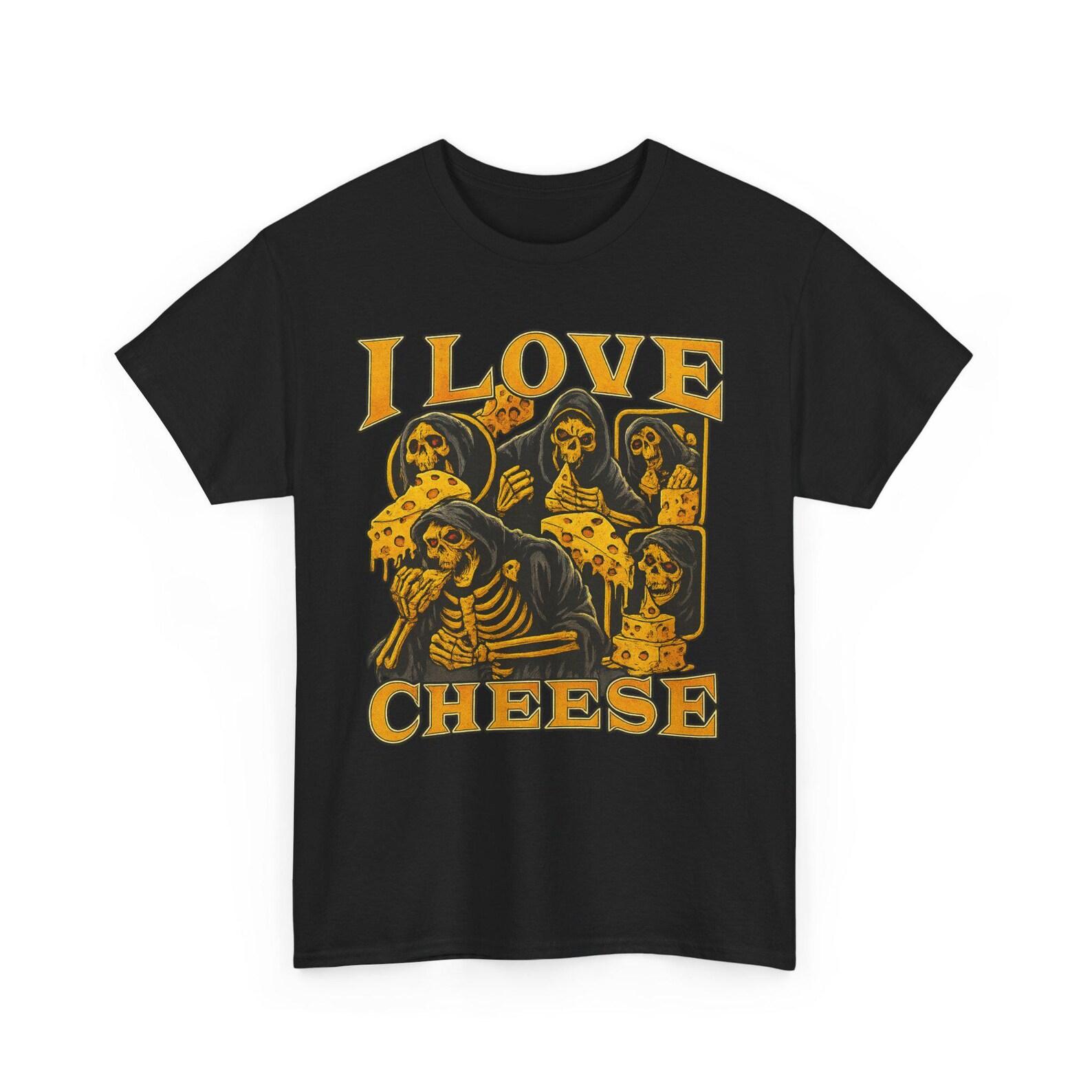 I Love Cheese Horror Nightmare, Skeleton Nightmare BrainroT-Shirt, Evil Ghoul Horror T-Shirt, Halloween Costume Top, Creepy | Unisex Tee S