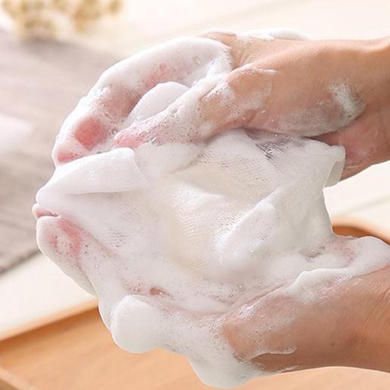 10cps Soap Foaming Net Soap Facial Cleanser Foaming Plastic Net Double Layer Clean Face Foaming Net Bathroom Accessories