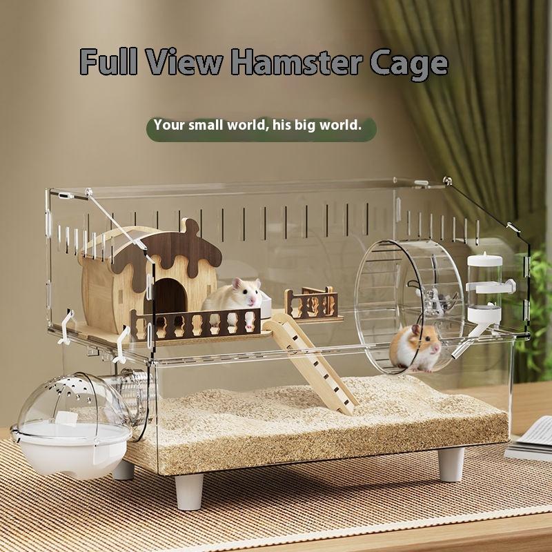 Großer Acryl Klar Hamster Villa Käfig für Syrische Gold Teddybär Luxus Lebensraum Stapelbar DIY Lebensraum Terrarium