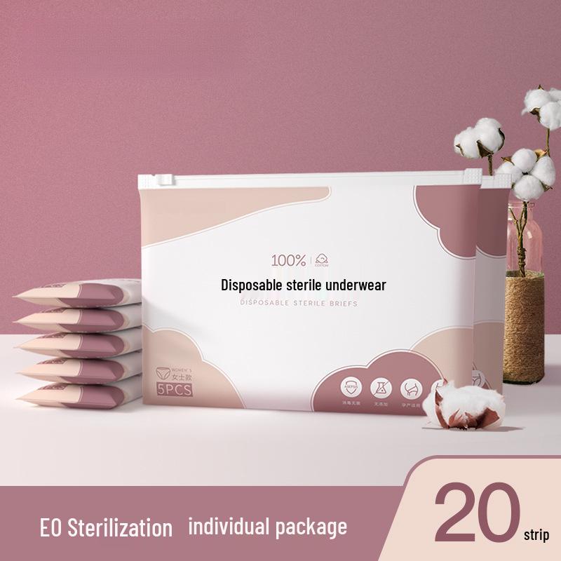 Plus Size Women's Sterile Disposable Postpartum Underwear 5-Pack