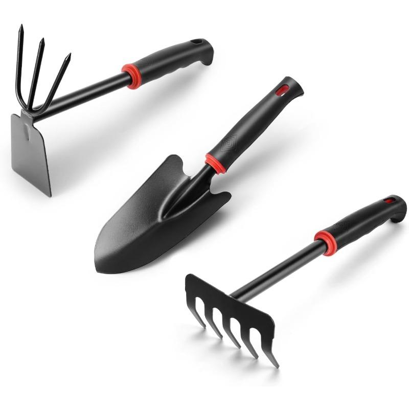 

Набор садовых инструментов из 3 предметов, сверхмощные садовые инструменты, культиватор и культиватор 2-в-1, уличные ручные грабли, садовые мастерки, инструменты для прополки или копания