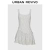 UR2026 Women's Polka Dot Ruffle Tie-Up Mini Dress