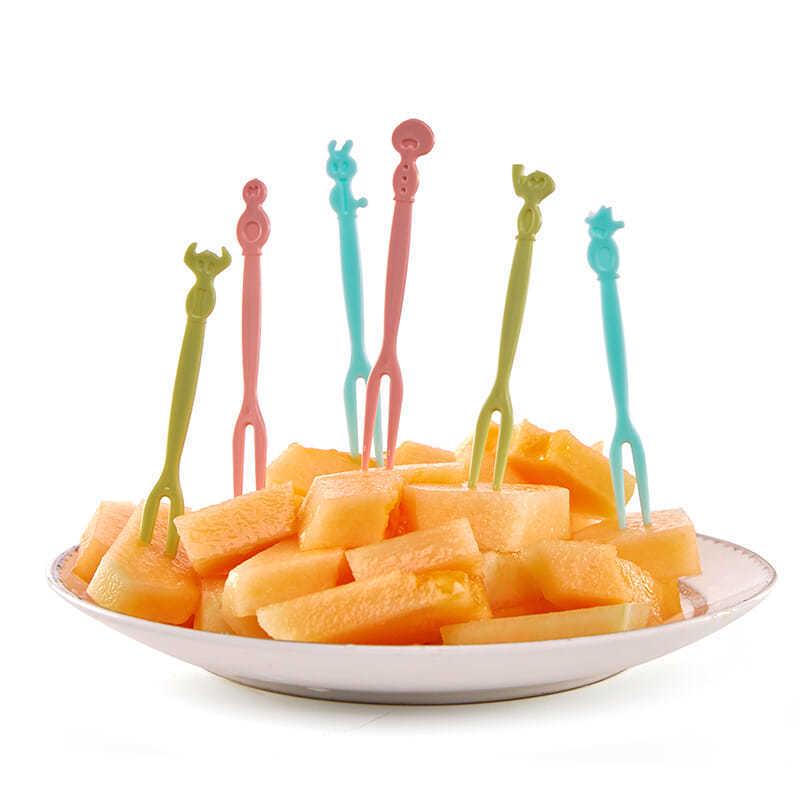 Disposable Two-Pronged Fruit Fork Set for Desserts and Pastries