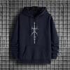 Mysterious Symbols Pattern Men's Hoodie Streetwear Fashion Hip Hop Hooded Sweatshirt Male Fall Winter Trendy Casual Sporty Hoody