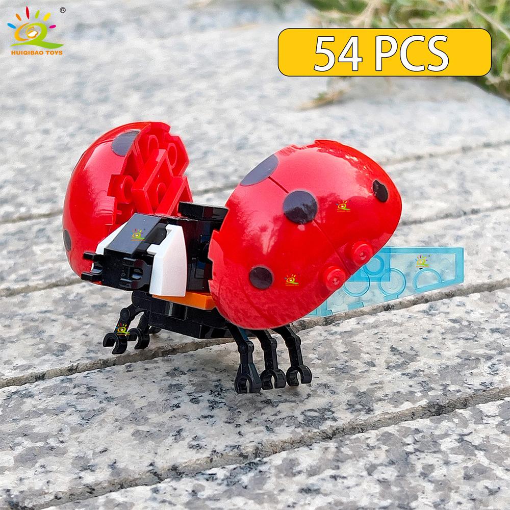 Non-Toxic Creative Moc Insect Building Blocks Bee Dragonfly Ant Mantis Butterfly Children'S Assembled Toys Animal Ornaments Gifts