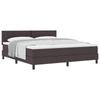 Box Spring Bed with Pillows Dark Brown 180 X 200 Cm Fabric