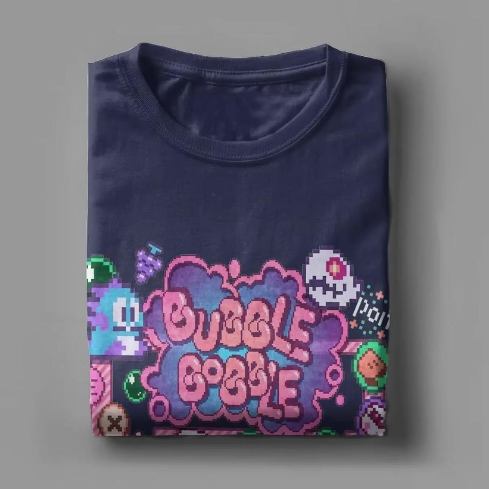 Bubble Bobble T Shirt for Men 100% Cotton Vintage T-Shirts O Neck Tees Short Sleeve Clothes Plus Size