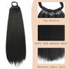 24 Inch Straight Ponytail With Elastic Band Synthetic Ponytail Extension Wrap Around Heat Resistant Pony Tail For Women