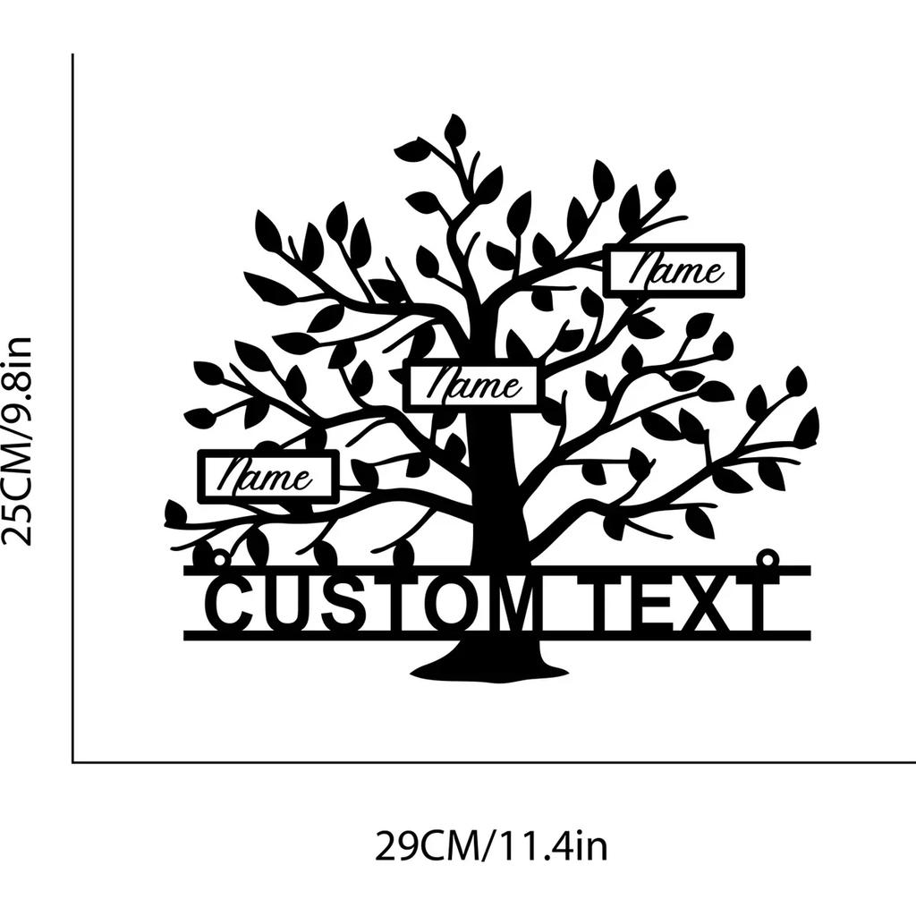Tree of Life Metal Sign Custom Family Name Wall Art Front Door Decor Housewarming Gift