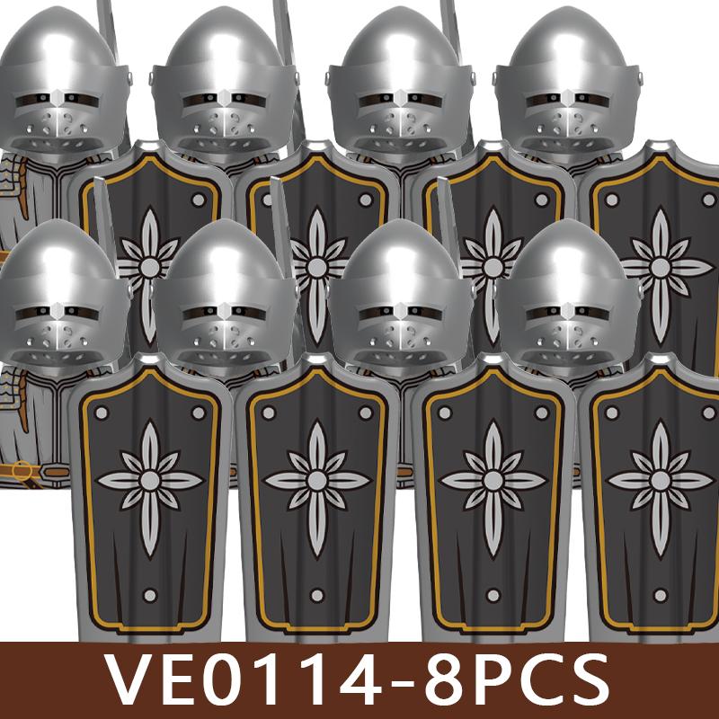 Castello Medievale Cavalieri Soldato Figure Blocchi da Costruzione Fanteria Legione Impero Guerriero Arco Spada Casco Milizia Mattoncini Giocattolo Regali